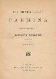 Portada:Q. Horatii Flacci Carmina / iterum recognovit Lucianus Mueller