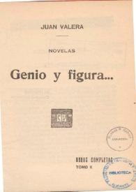 Portada:Genio y figura... / Juan Valera