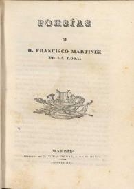 Portada:Poesías / de Francisco Martínez de la Rosa