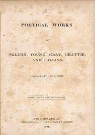 Portada:The Poetical works / of Milton, Young, Gray, Beattie, and Collins