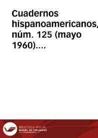 Portada:Cuadernos hispanoamericanos, núm. 125 (mayo 1960). Brújula de actualidad. Sección bibliográfica