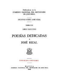 Portada:Poesías dedicadas a José Rizal