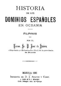 Portada:Historia de los dominios españoles en Oceanía, Filipinas