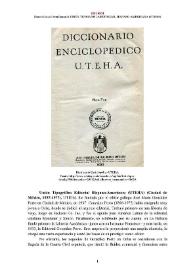 Portada:Unión Tipográfica Editorial Hispano-Americana (UTEHA) (Ciudad de México, 1937-1977) [Semblanza] / Marcela Lucci