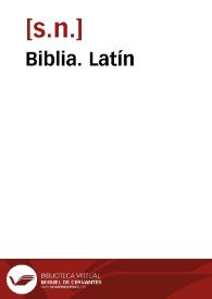 Portada:Biblia. Latín