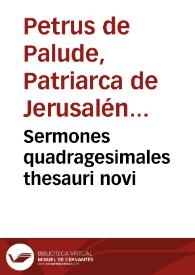 Portada:Sermones quadragesimales thesauri novi