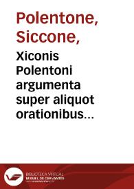 Portada:Xiconis Polentoni argumenta super aliquot orationibus et invectivis Ciceronis