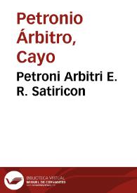 Portada:Petroni Arbitri E. R. Satiricon