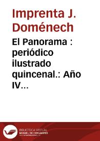 Portada:El Panorama : periódico ilustrado quincenal.: Año IV Número 29 - 15 marzo 1870