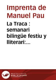 Portada:La Traca  : semanari bilingüe festiu y lliterari: Época II Año  Número 1179 - 24 marzo 1937