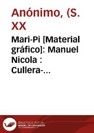 Portada:Mari-Pi [Material gráfico]: Manuel Nicola : Cullera- Valencia.