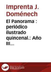 Portada:El Panorama : periódico ilustrado quincenal.: Año III Número 18 - 30 septiembre 1869