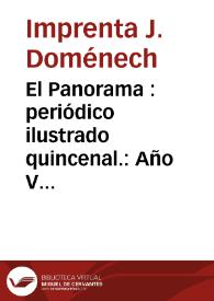 Portada:El Panorama : periódico ilustrado quincenal.: Año V Número 25 - 15 enero 1872