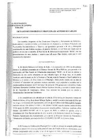 Portada:Dictamen mediante el cual se autorizó el Plan Parcial de Urbanización denominado "IDER"