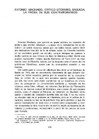 Antonio Machado, crítico literario, enjuicia la prosa de sus contemporáneos / José María Díez Borque