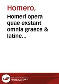 Portada:Homeri opera quae exstant omnia graece & latine ... ex latinis editis ; curante Jo. Henr. Lederlino ... & post eum Stephano Berglero