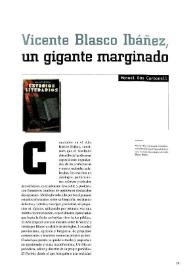 Portada:Vicente Blasco Ibáñez, un gigante marginado  / Manuel Bas Carbonell