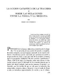 Portada:La acción catártica de la tragedia o Sobre las relaciones entre la poesía y la medicina / Pedro Laín Entralgo