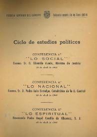 Portada:Lo nacional / Pedro Laín Entralgo