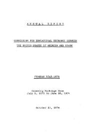 Portada:Annual report of the Fulbright Commission. Program year 1973