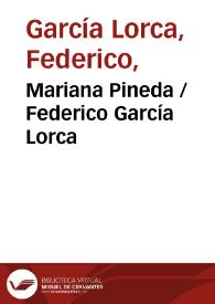 Portada:Mariana Pineda / Federico García Lorca