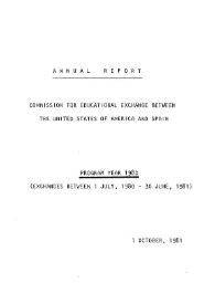 Portada:Annual report. Commission for Educational Exchange between The United States of America and Spain (Fulbright Commission). Program year 1980