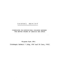 Portada:Annual report. Commission for Educational Exchange between The United States of America and Spain (Fulbright Commission). Program year 1981