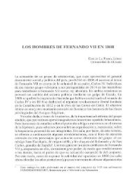 Portada:Los hombres de Fernando VII en 1808 / Emilio La Parra López