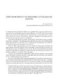 Portada:José Marchena y su historia literaria de España / François Lopez