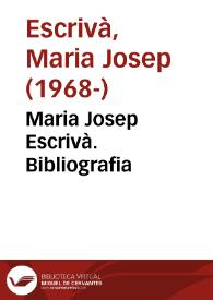 Portada:Maria Josep Escrivà. Bibliografia