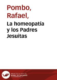 Portada:La homeopatía y los Padres Jesuitas