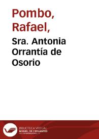 Portada:Sra. Antonia Orrantía de Osorio