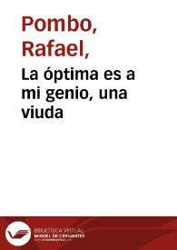 Portada:La óptima es a mi genio, una viuda