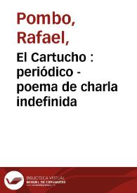 Portada:El Cartucho  : periódico - poema de charla indefinida