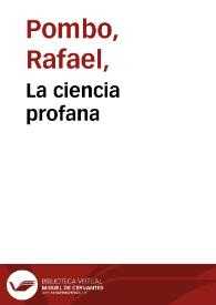 Portada:La ciencia profana