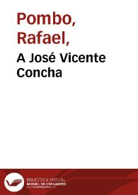 Portada:A José Vicente Concha
