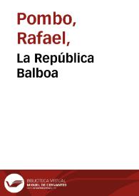 Portada:La República Balboa