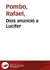 Portada:Dios anunció a Lucifer