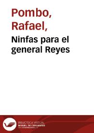 Portada:Ninfas para el general Reyes