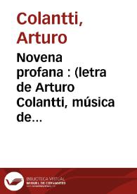 Portada:Novena profana  : (letra de Arturo Colantti, música de F. Paolo Tosti)