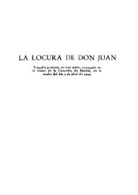 Portada:La locura de Don Juan / Carlos Arniches