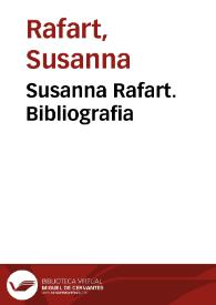 Portada:Susanna Rafart. Bibliografia