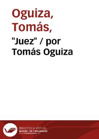 Portada:"Juez" / por Tomás Oguiza