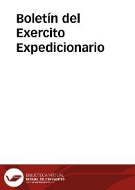 Portada:Boletín del Exercito Expedicionario