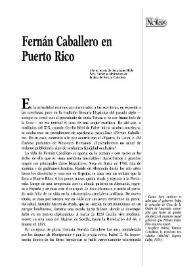 Portada:Fernán Caballero en Puerto Rico / Tomás Sarramía