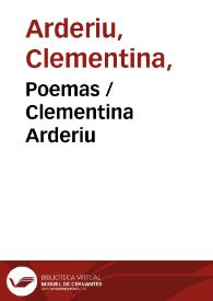 Poemas / Clementina Arderiu