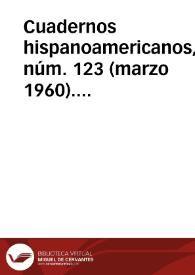 Portada:Cuadernos hispanoamericanos, núm. 123 (marzo 1960). Brújula de actualidad. Sección de notas