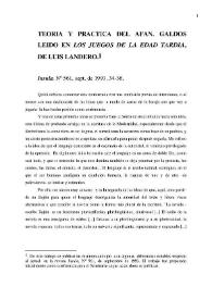 Portada:Galdós y la novela actual: de \"Los juegos de la edad tardía\" a \"La desheredada\", un doble trayecto / Joan Oleza