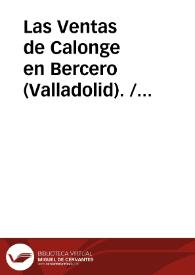 Portada:Las Ventas de Calonge en Bercero (Valladolid). / ESTEBAN CALONGE, Paloma