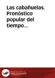 Portada:Las cabañuelas. Pronóstico popular del tiempo climático. / LOPEZ DE LOS MOZOS, José Ramón